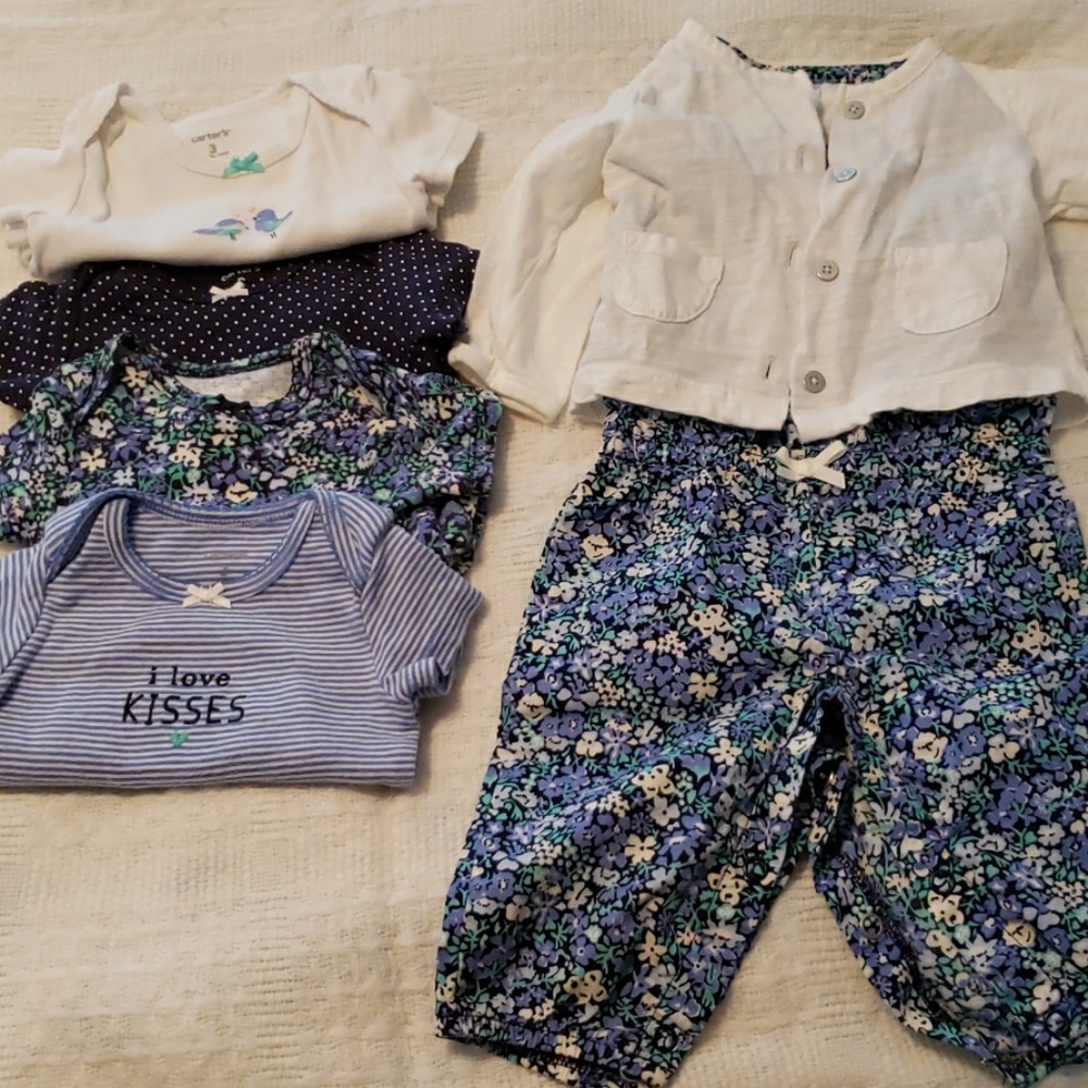 Onesies with romper and cardigan with headband